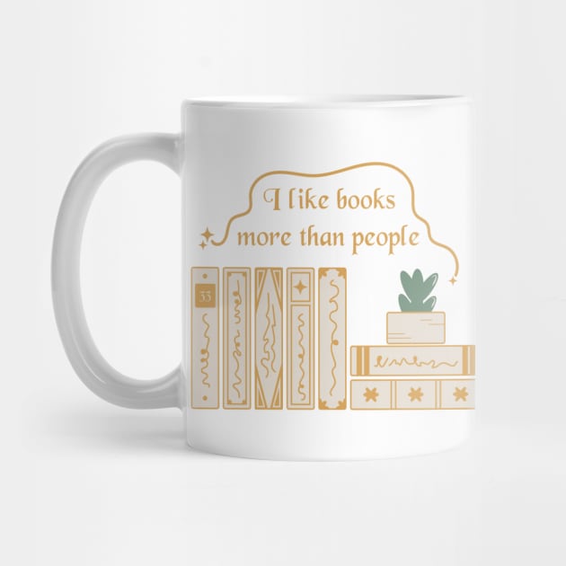 I like books more than people. Bookish quotes. Book stack by ArtistryWhims